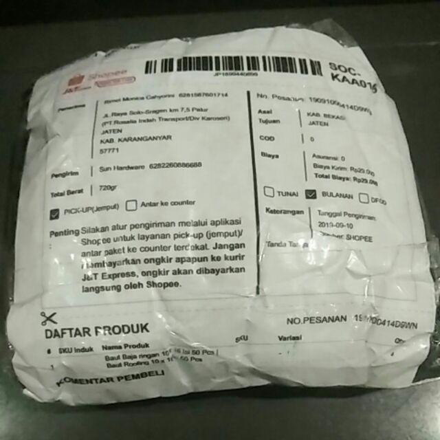 Baut Baja Ringan 10 X 16 Isi 50 Pcs | Baut Roofing 10 X 16 Isi 50 Pcs