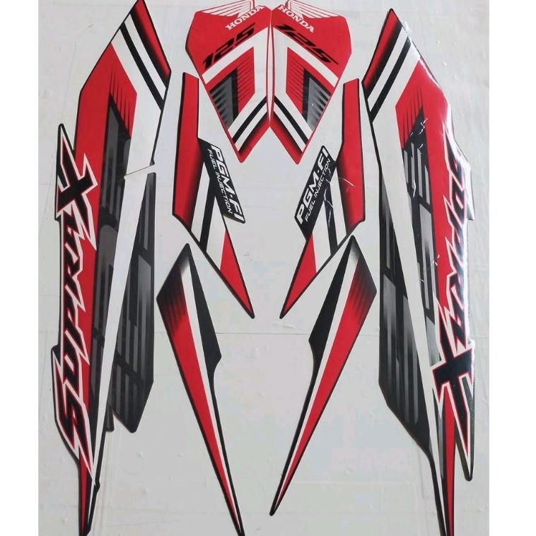 STRIPING STANDAR LIST STIKER SUPRA X 125 FI TERBARU TAHUN 2022 HITAM MERAH SUPRA X 125 FI 2022
