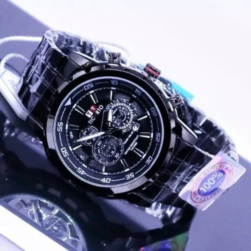 JAM TANGAN PRIA TIKARTO ORIGINAL TAHAN AIR RANTAI STAINLIS STEEL