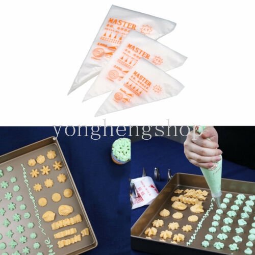 100pcs / set Kantong Piping Bag Sekali Pakai Untuk Dekorasi Kue / Cupcake / Pastry DIY