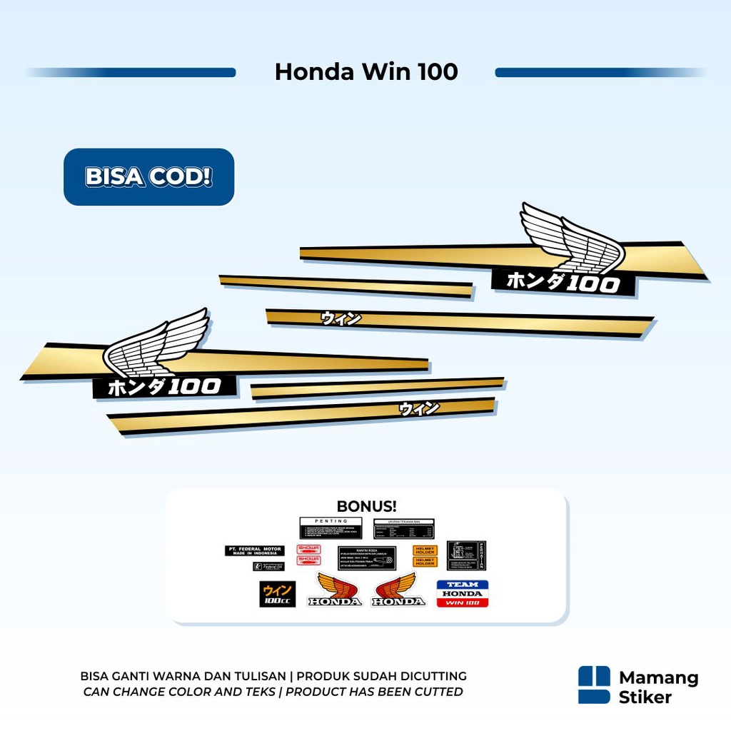 Striping Honda Win 100 Original (6) Variasi Japan Jepang Custom Racing 1984 2002 2003 2004 2005 FDR 