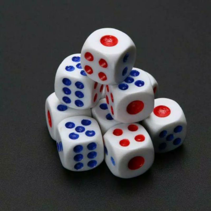 1pcs Dadu / dice plastik putih uk 1,1x1,1 cm / Dice 12mm / monopoly board games