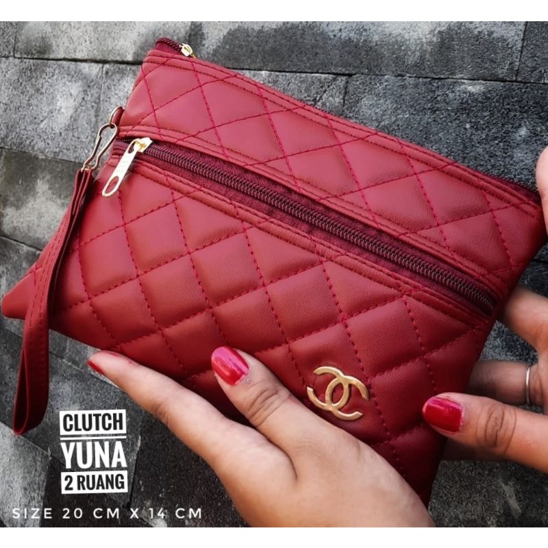YUNA CLUTCH 2 RUANG - TALI PENDEK SAJA