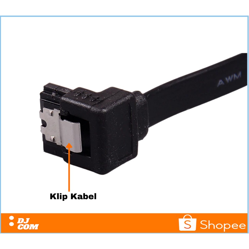 Kabel SATA 3 Hardisk Internal SSD Laptop PC Komputer 6Gbps Bentuk Colokan L Siku Sudut Kanan 90 Derajat