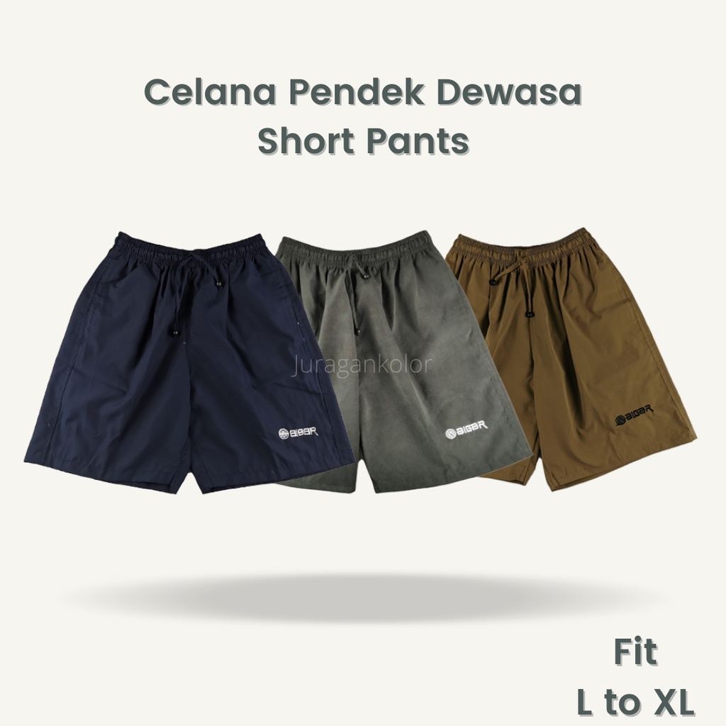Celana Pendek Pria / Wanita Santai Kolor Bordir Polos -62-BR-5