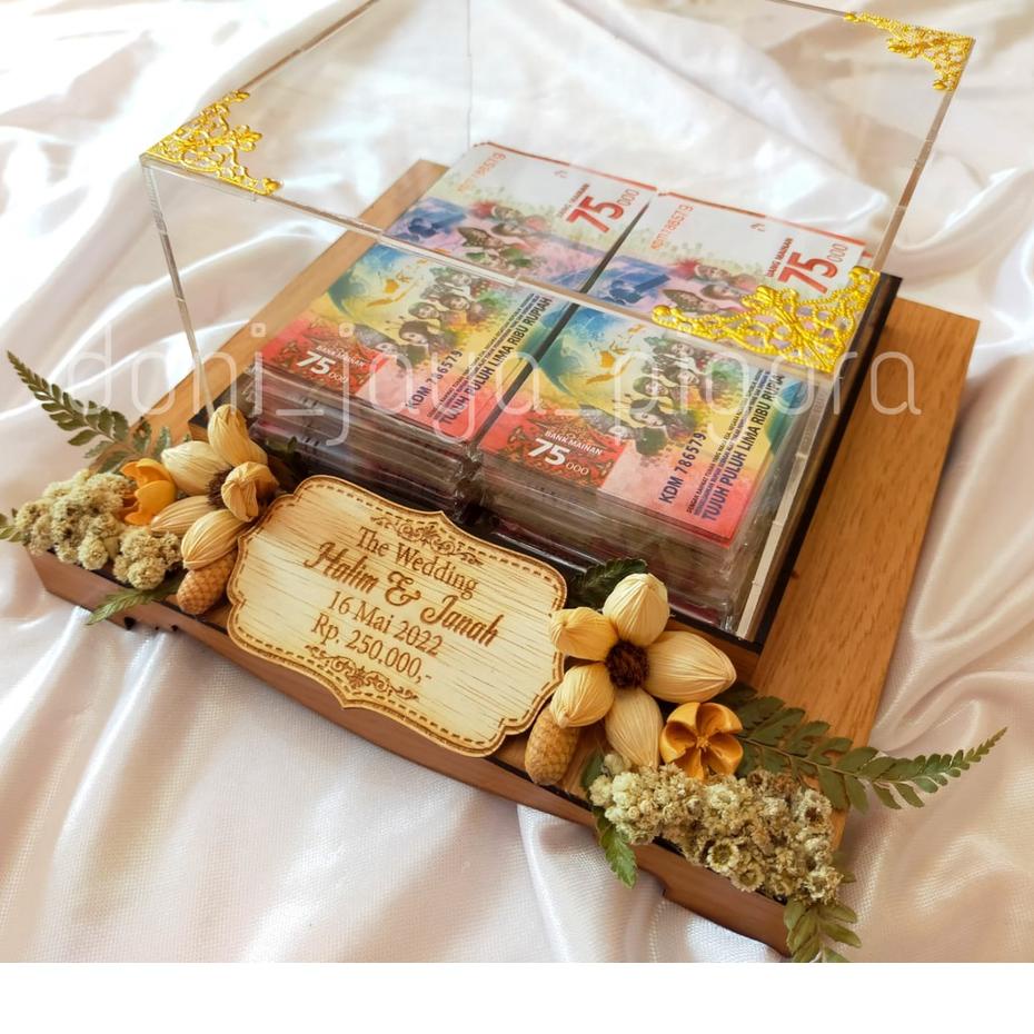 HOT SALE [BESAR] Kotak Uang Mahar Rustic Besar / Box Uang Dried Flower Besar