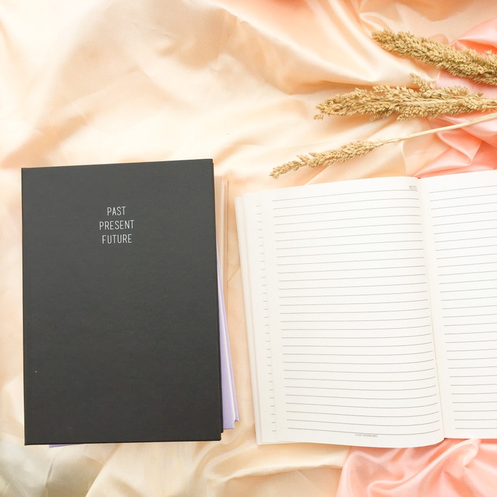 

[RESTOCK] Notebook Agenda, Polos dan dotted Past Present Future - A5 Hard Agenda