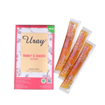 Madu Uray Sachet PCS | Madu Hutan Asli Natural Honey Grade Honey &amp; Ginger in Stick Uray (Madu) 12 G