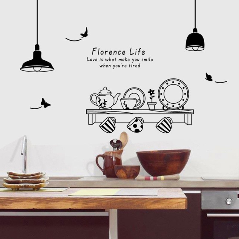 RELIZA Wall Sticker / Stiker Dinding Florence Life Lampu Kitchen Dapur AY9141 - JM7192