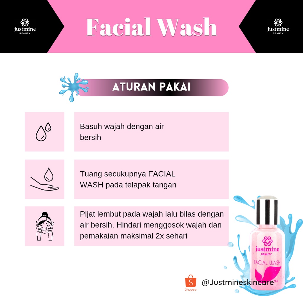 Justmine Beauty Facial Wash Sabun Scrub Pencuci Wajah Anti Sebum