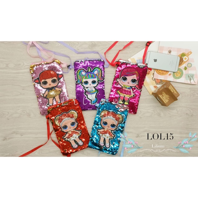 Tas selempang mini sequin LOL - LOL15 tas hp handphone