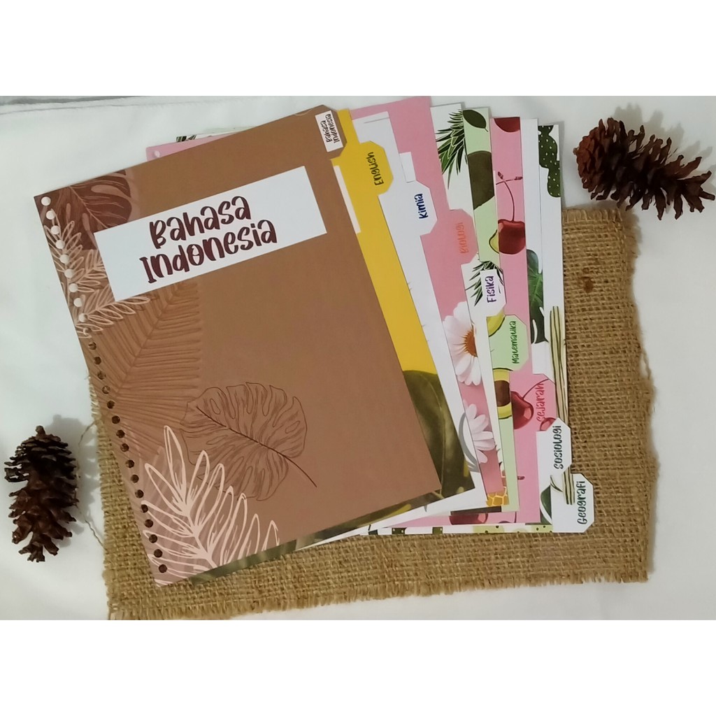 

(9 Sekat) Kertas Pembatas Divider Buku Tulis Binder Satuan B5 dan A5 Custom Printing Cepat