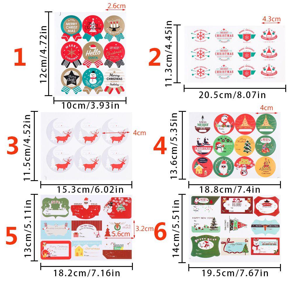 Populer 10lembar Kertas Hadiah Stiker DIY Sealing Biskuit Paket Self Adhesive Xmas Ornament