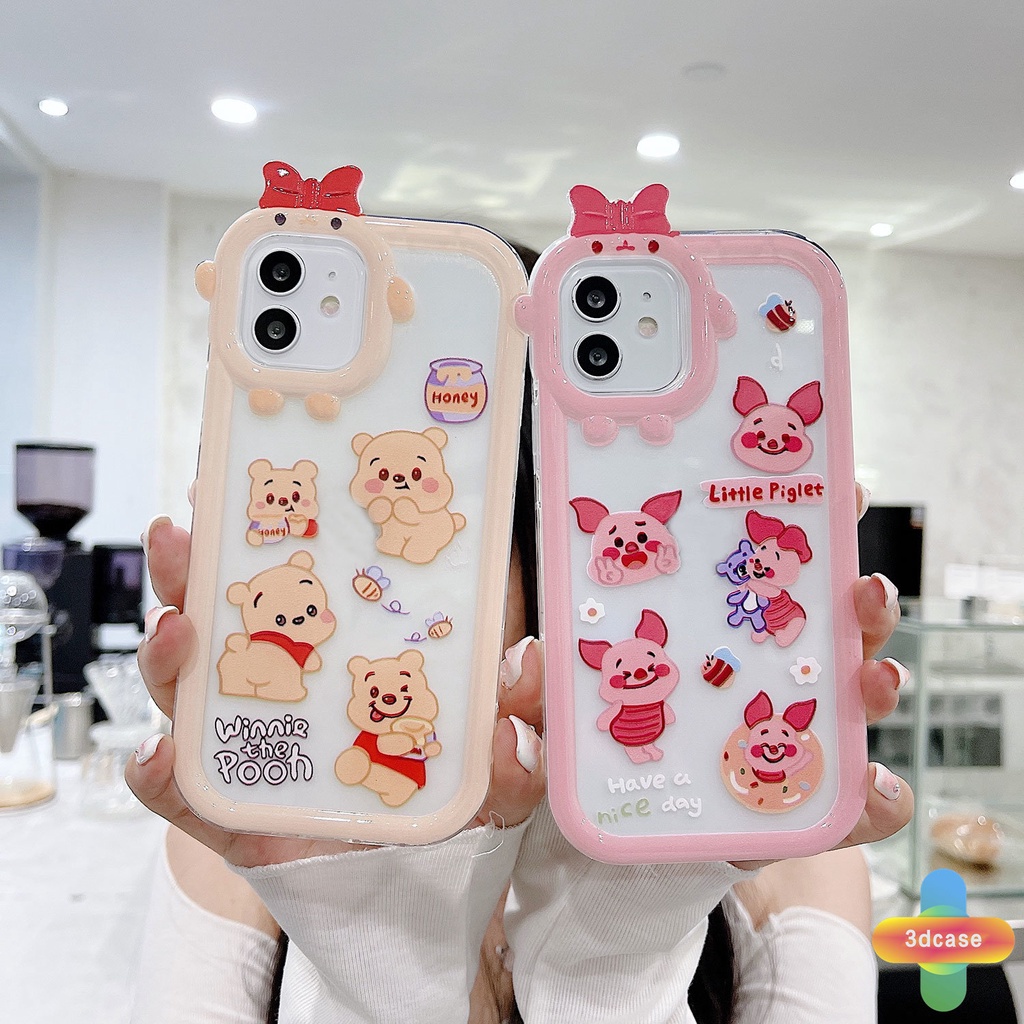 Soft Case Desain Kartun Winnie The Pooh Piglet 3D Untuk IPhone 13 12 11 14 PRO MAX 6 7 6S 8 14 Plus X XR XS MAX 11 12 13 Se 2020 6SPlus 7Plus 6Plus 8Plus 14Plus XSMAX