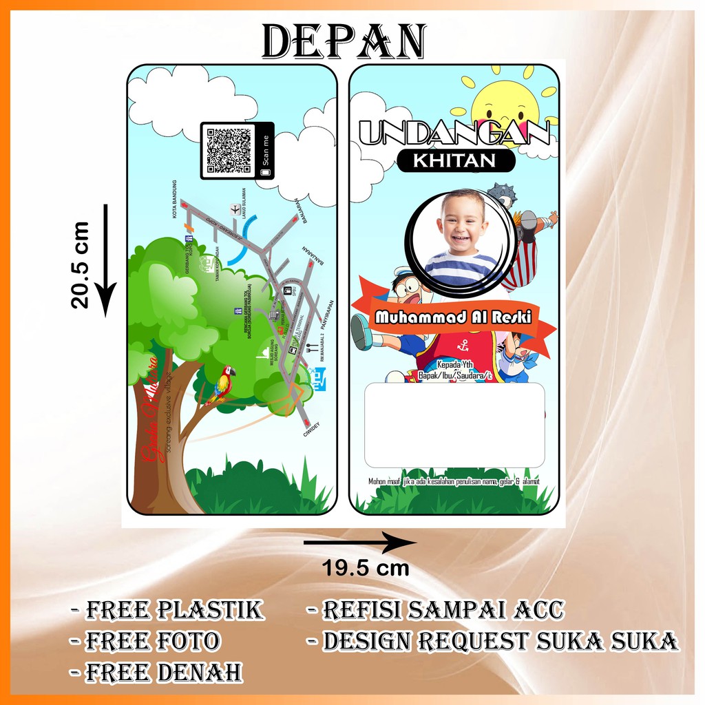 UNDNAGAN SUNAT USKT 012 UNDANGAN SUNATAN KHITAN KHITANAN SURAT KARTU KERTAS UNDANGAN WALIMAH