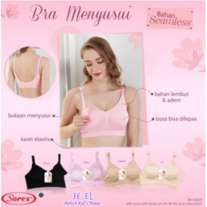 Sorex Bra Menyusi Nursing Bra Kait 3 Busa Tanpa Kawat 8200