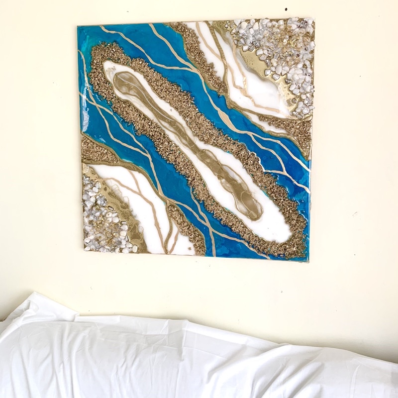 [50x50cm] DREAMY BLUES GEODE WALL ART
