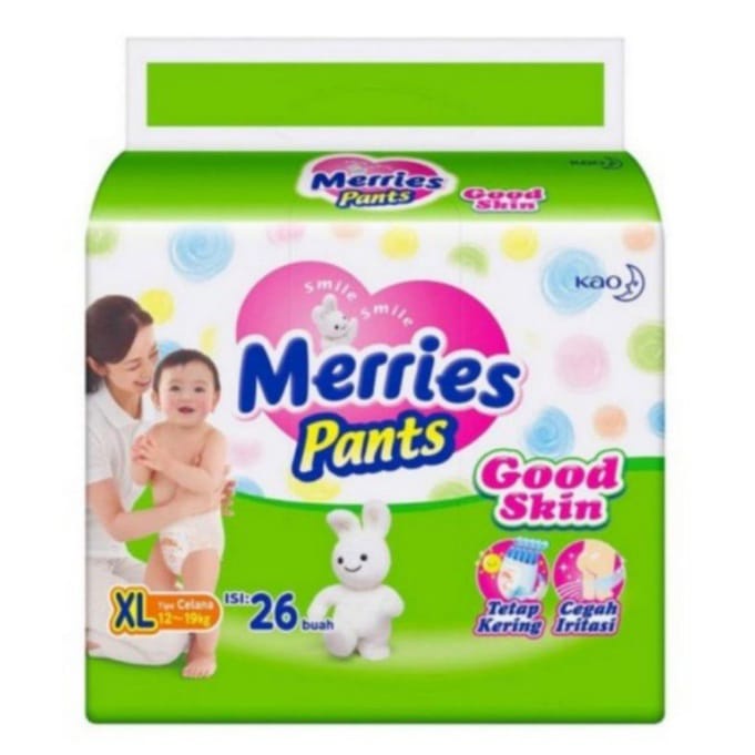 MERRIES PANTS GOOD SKIN XL26 - PAMPERS ANAK - PAMPERS BAYI - PAMPERS MURAH - PAMPERS - POPOK BAYI - 