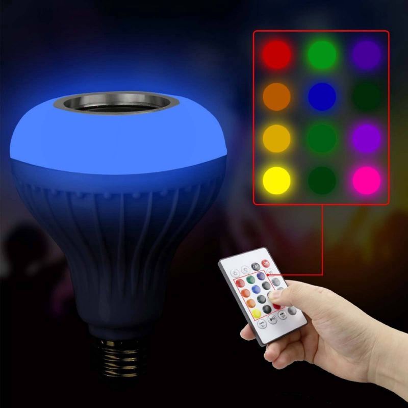 SPEAKER LAMPU BLUETOOTH LAMPU MUSIK BLUETOOTH SPEAKER WIRELES LAMOU LED RGB E27