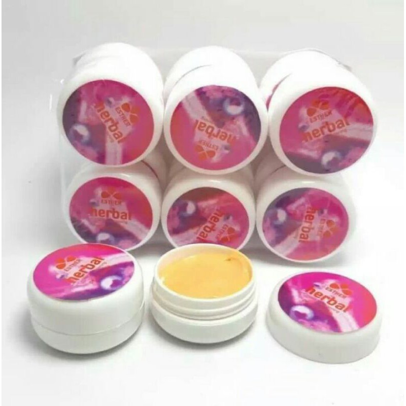 ( PER 12PC ) CREAM ESTHER HERBAL ORIGINAL MOIST &amp; WHITENING CREAM PEMUTIH WAJAH SIANG/MALAM ISI 12 PC (PERLUSIN)