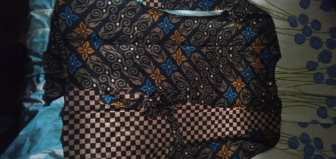 Tunik Batik Wanita Motif Songket Kombinasi Kotak L Liris Respati Garis Seragam Batik