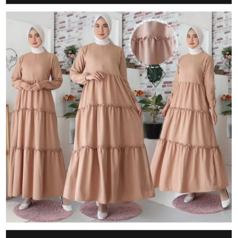 canda gamis ceruty babydol full puring// gamis trendy // gamis hits