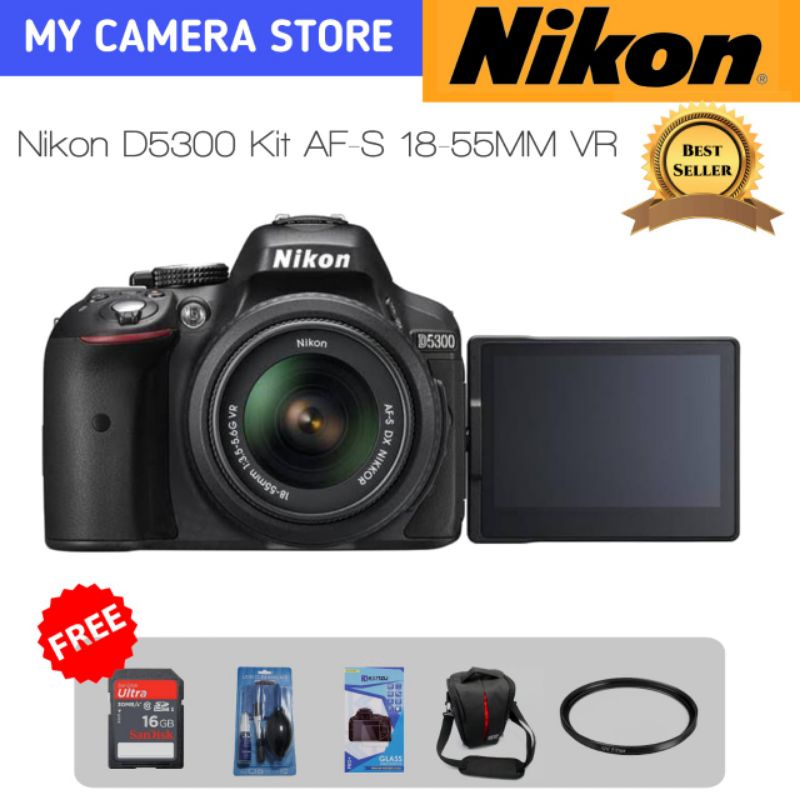 Kamera Nikon D5300 Kit AF-S 18-55MM VR Kamera DSLR Nikon D5300 Baru dan Original Paket Termurah