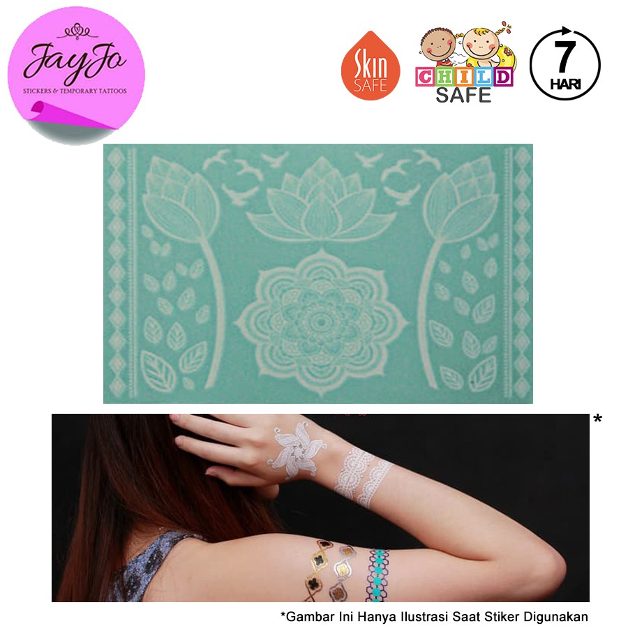 

JS-30 White Henna Lotus Mandala / Henna Putih / White Henna