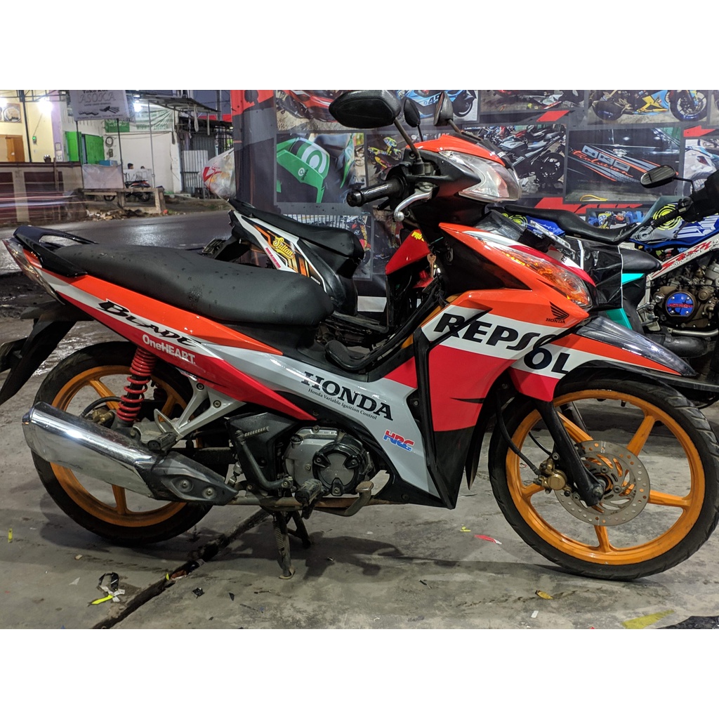 Stiker Blade X 125 Decal Full Body Blade X 125 Premium Orange Repsol Racing Glossy DNKZ