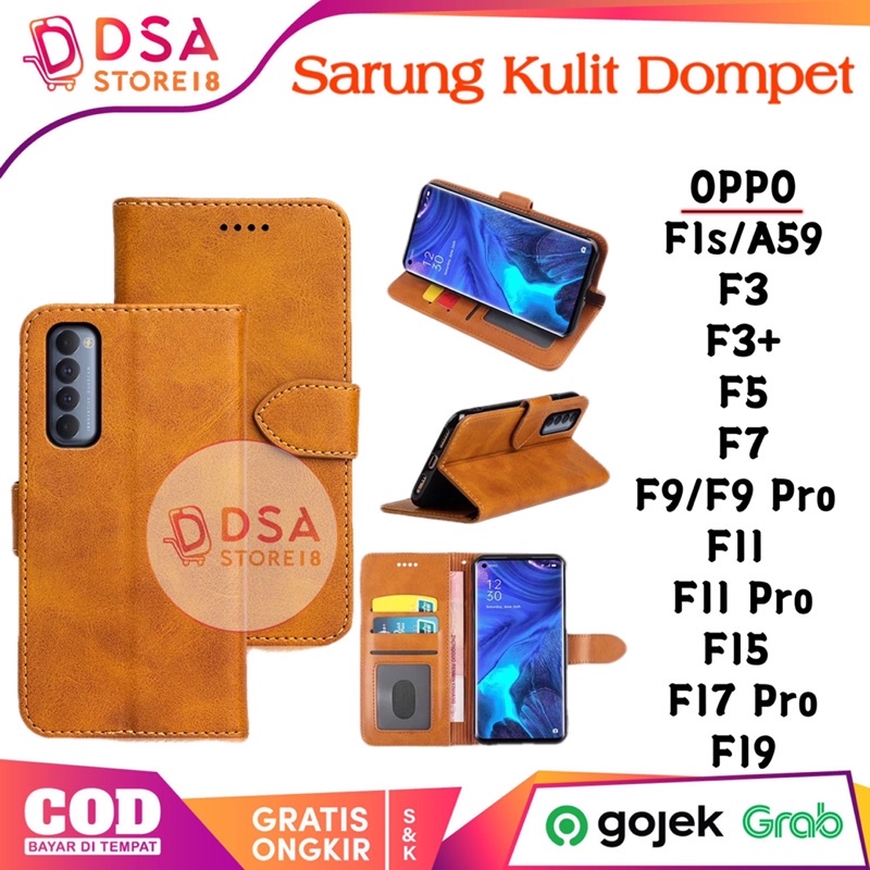 Case Oppo F9 / Casing Oppo F11 / F7 F11 Pro F1S F3 F5 F9 Pro Leather Case Flip Cover wallet Dompet Hp Casing Kulit