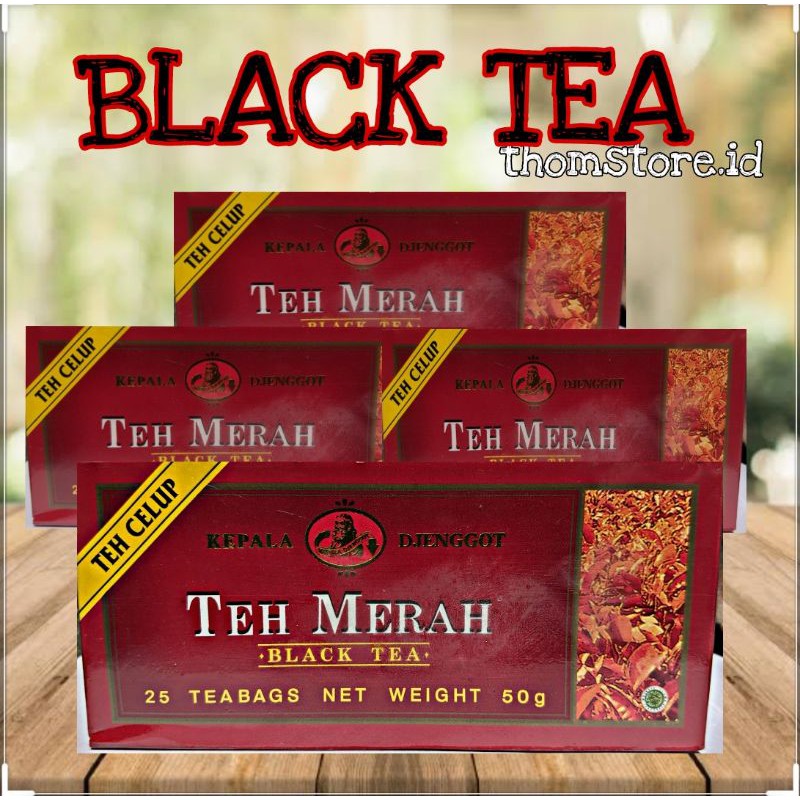 

Black Tea | Teh Hitam | Teh Merah | Teh Celup Cap Kepala Djenggot 25 kantong