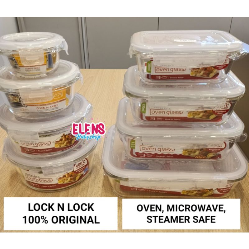Lock & Lock glass food container wadah kaca tempat makan kotak anti tumpah