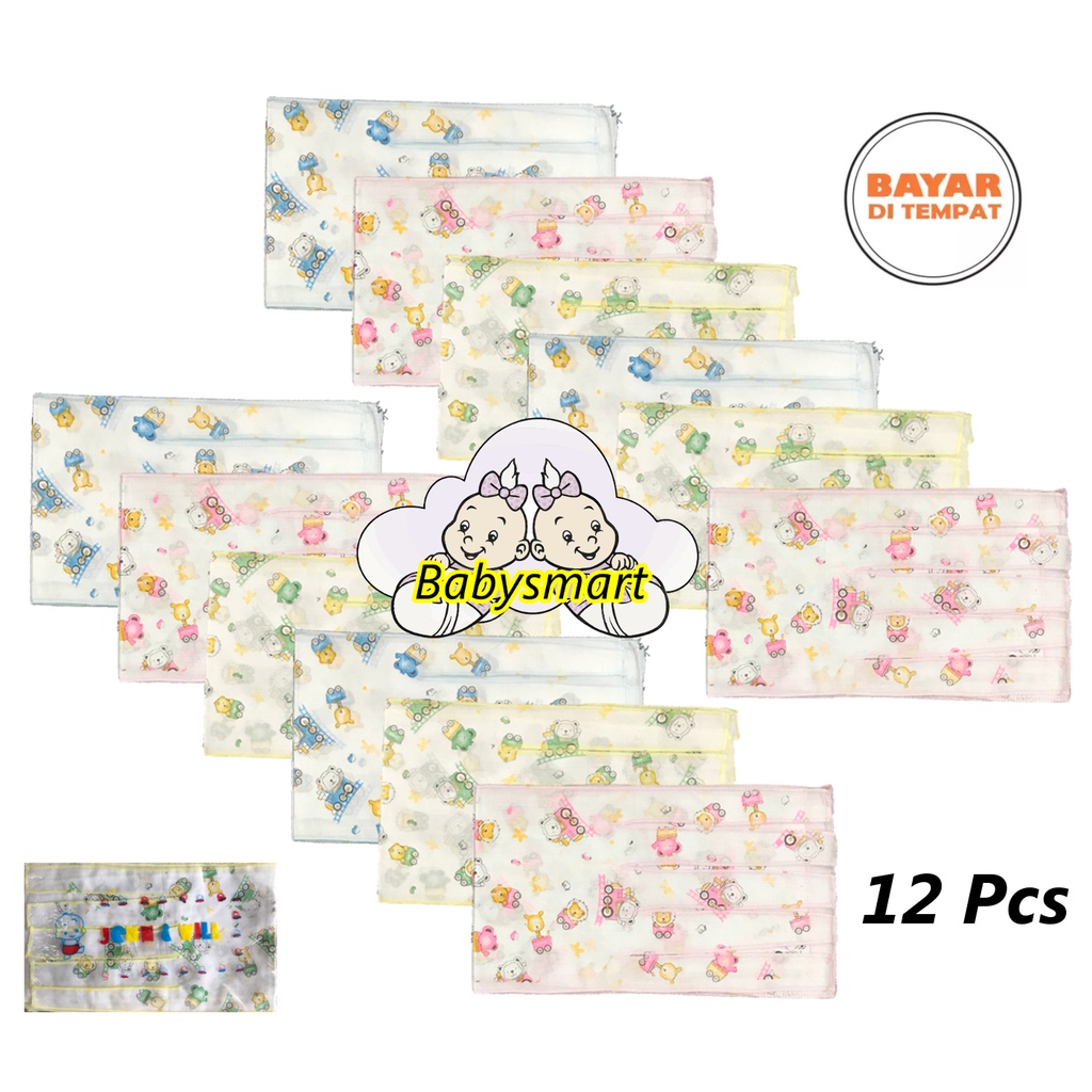 Babysmart - 12 Pcs Gurita/Grito Bayi / Anak Tali MOTIF/SABLON GAIXIN Bahan Katun