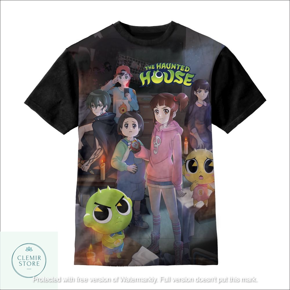Kaos 3D Anak | Baju Sablon Printing - Baju Kaos T'Shirt Anak Shinbi House / The Haunted House (The-H
