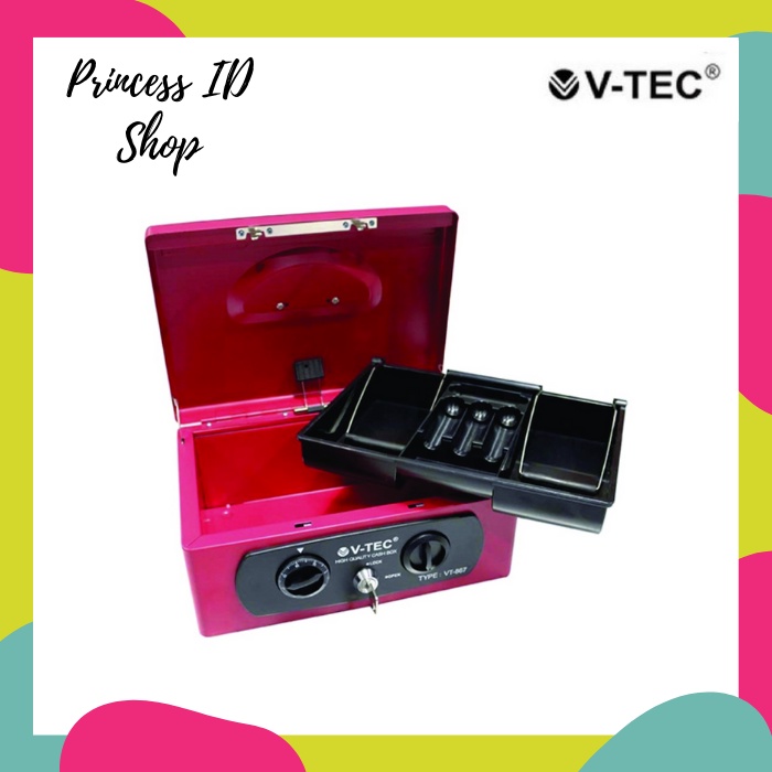 KOTAK PENYIMPANAN UANG CASH BOX V-TEC VT 869 UK. 360 X 250 X 150 MM
