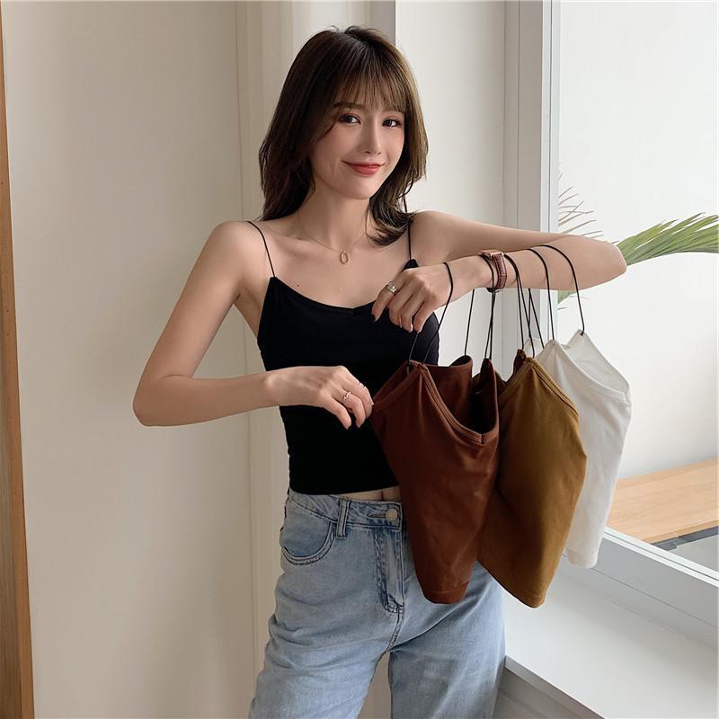 MOO B633 Tank Top Bra Wanita Tali Spageti Kerah V Pakaian Dalam Cewek Korean Style Atasan Wanita COD