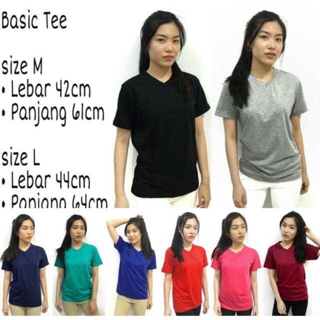 Basic Tee M / Kaos Polos Lengan Pendek Wanita