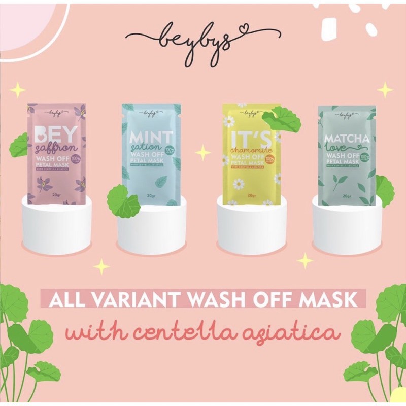 MASKER BEYBYS PETAL MASK WITH CENTELLA ASIATICA  / MASKER OGANIK PETAL BEYBYS WASH OFF 20gr