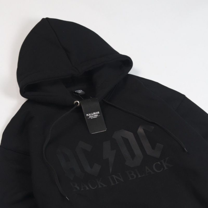 Hoodie Hitam Pull and Bear ACDC BACK IN BLACK Import Quality