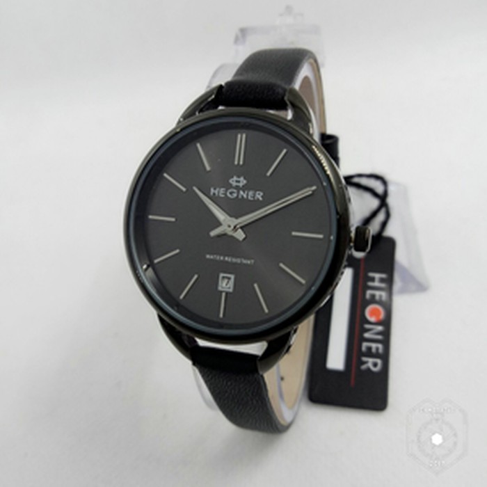 Jam Wanita Hegner 1630 Tali Kulit Gold Original