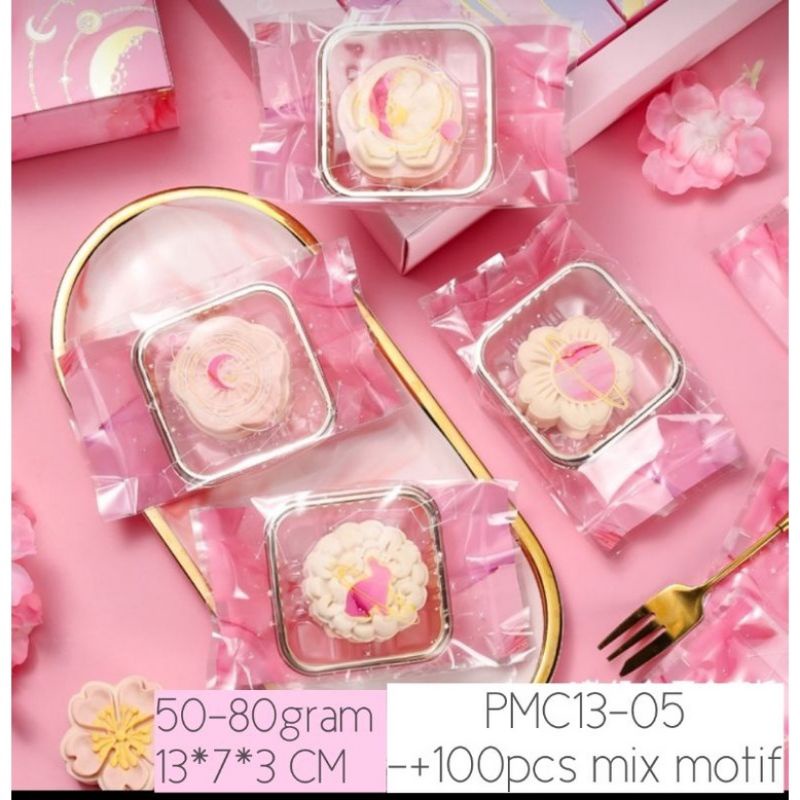 PLASTIK MOONCAKE 50-80 GRAM 100pcs PLASTIK SEALER KUE BULAN MOTIF CUTE  TERBARU