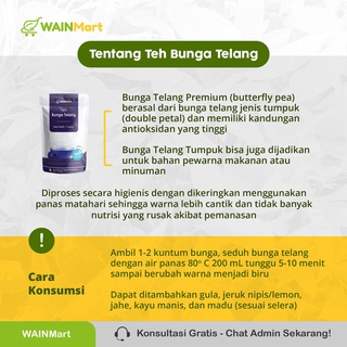 Bunga Telang TUMPUK PREMIUM Teh Telang Biru Ungu Minuman Herbal Kekinian Pewarna Alami Kaya Antioksidan