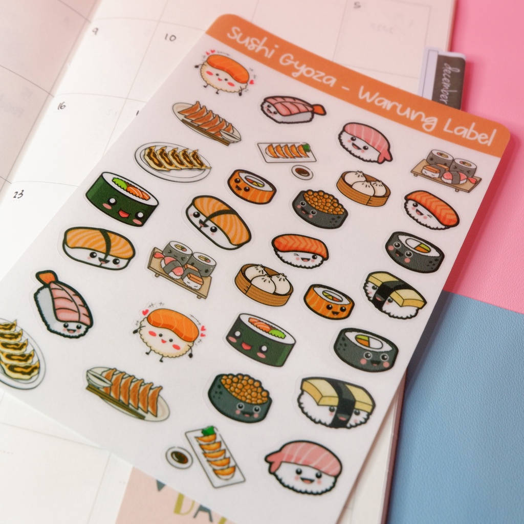 

Sticker Sushi Gyoza - Bullet journal - sticker decal - sticker lucu - planner 2022