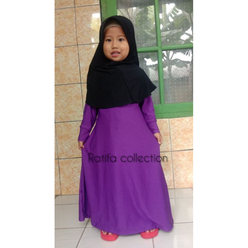 Gamis Jersey Anak Umur 9-10Thn/Baju muslim anak/pkaian muslim || By ratifa collection