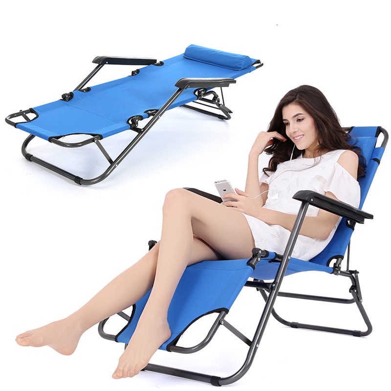 Kursi Lipat Santai Berjemur Lounge Chair Royal Blue