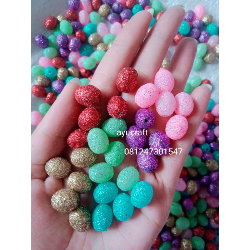 gliter oval mix wrn jual/30gram