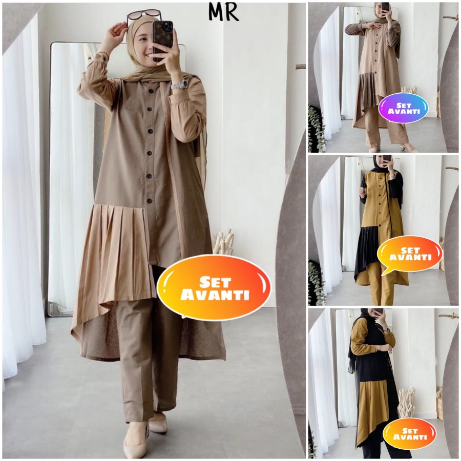 Avanti set setelan baju dan celana kondangan baju kondangan pesta setelan crepe murah Terbaru modis
