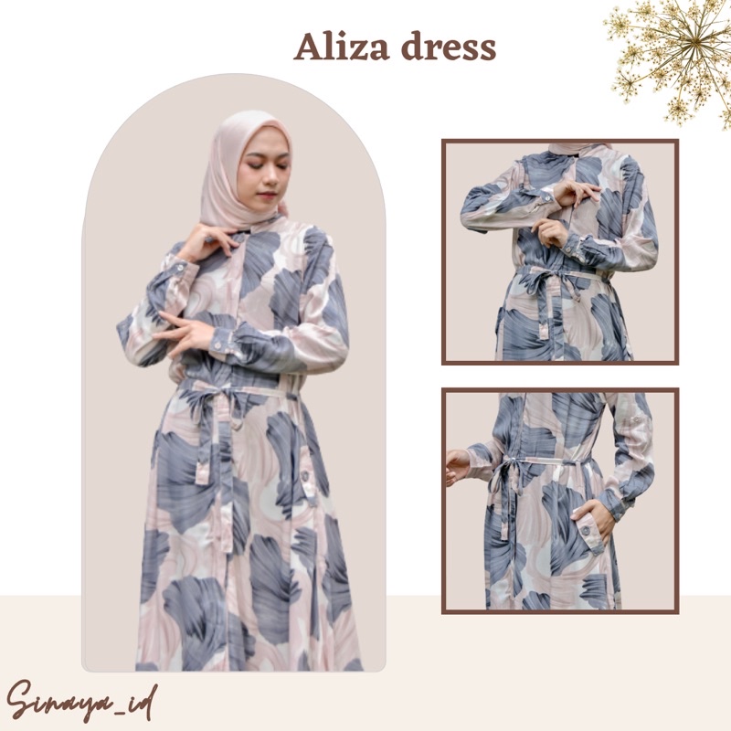 GAMIS RAYON MOTIF , GAMIS WANITA DEWASA , ALIZA DRESS