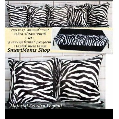 SARUNG BANTAL SOFA KURSI MINIMALIS MOTIF SAPI ANIMAL PRINT COW HITAM PUTIH