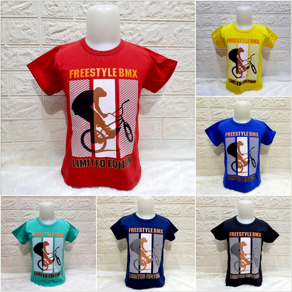 BAJU ANAK LAKI-LAKI/ATASAN ANAK LAKI-LAKI/KAOS ANAK LAKI-LAKI/ KAOS DISTRO BMX USIA 1-12 TAHUN